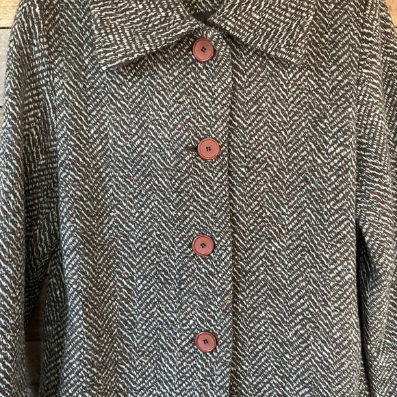 Vintage Ansich Women's 8-10? Brown Tweed Coat Korea Old Money Classic Preppy Y2K - Picture 3 of 10